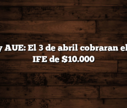 AUH y AUE: El 3 de abril cobraran el Bono IFE de $10.000