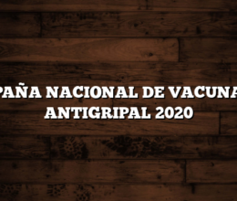 CAMPAÑA NACIONAL DE VACUNACIÓN ANTIGRIPAL 2020
