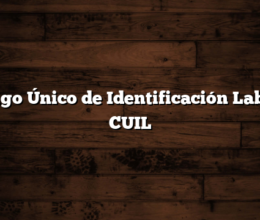 Código Único de Identificación Laboral CUIL
