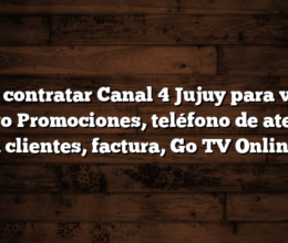 Cómo contratar Canal 4 Jujuy para ver TV en vivo  Promociones, teléfono de atención a clientes, factura, Go TV Online