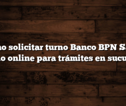 Cómo solicitar turno Banco BPN  Sacar turno online para trámites en sucursal