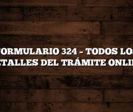 FORMULARIO 324 –  TODOS LOS DETALLES DEL TRÁMITE ONLINE