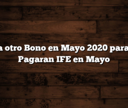 Habra otro Bono en Mayo 2020 para AUH  Pagaran IFE en Mayo