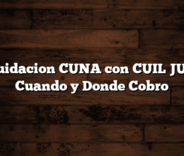 Liquidacion CUNA con CUIL JULIO  Cuando y Donde Cobro