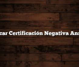 Sacar Certificación Negativa Anses