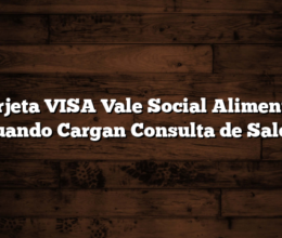 Tarjeta VISA Vale Social Alimentos  Cuando Cargan  Consulta de Saldo