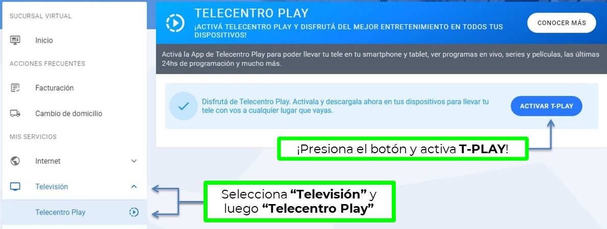 Cómo hago para contratar Telecentro Play online en Argentina